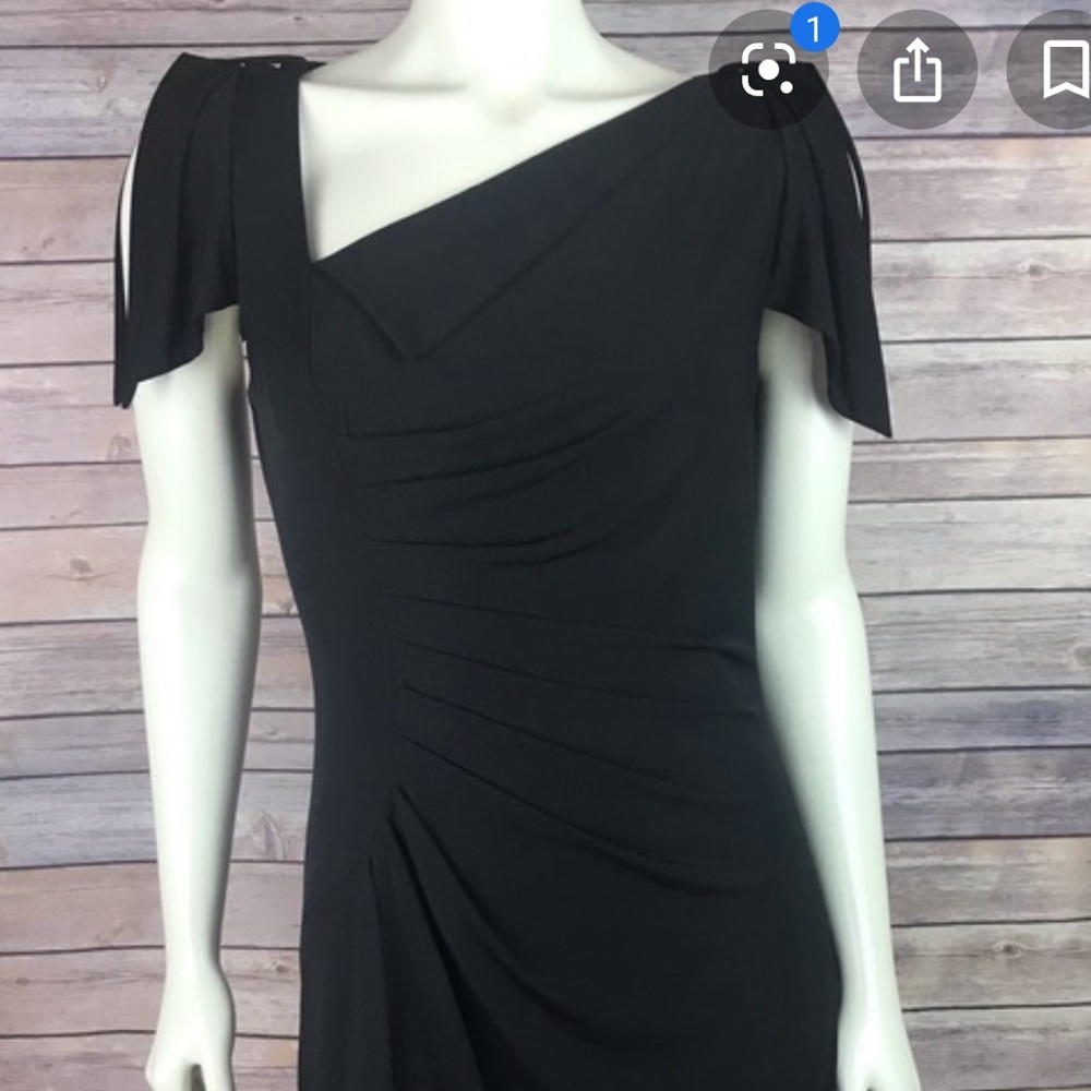 David Meister asymmetrical ruched dress
